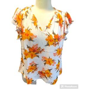 Love Design Size Lg Floral Print Blouse NWT